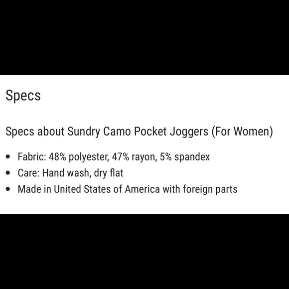 NWT Sundry Camo Pocket Joggers Moss - Picture 6 of 6